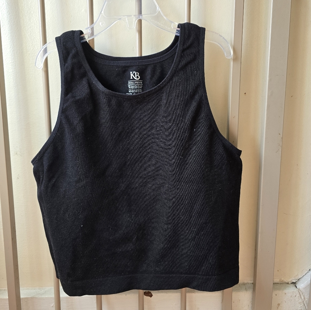 Kindred Bravely Black Fitted Crop Tank Top